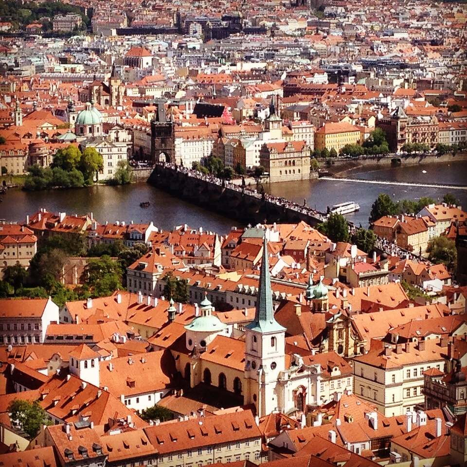 Aerial view of Charles Bridge